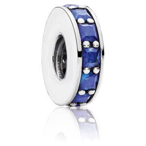 PANDORA Eternity Spacer with Royal-Blue Crystal Authentic Sterling Silver